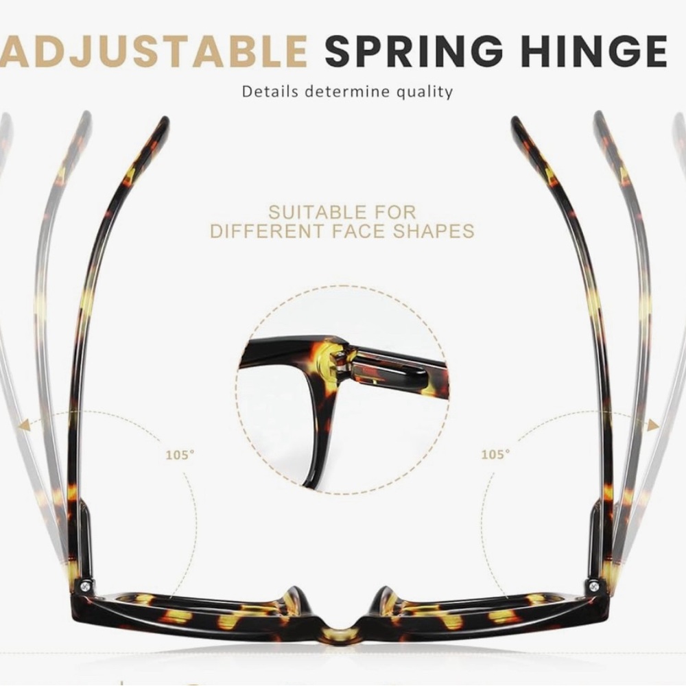 NEW x3.0 Square Blue Light Blocking Reading Glasses - Picture 5 of 7